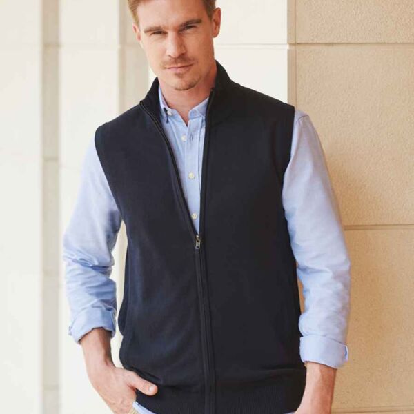 Henbury Sleeveless Zip Through Jumper Thumbnail