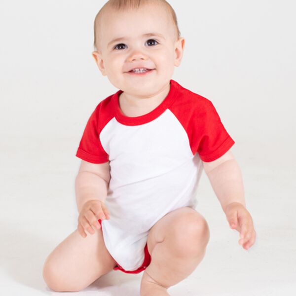 Larkwood Essential Short Sleeve Baby Baseball Bodysuit Thumbnail